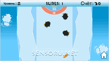 Java игра Skliding Penguin. Скриншоты к игре Скользящий пингвин