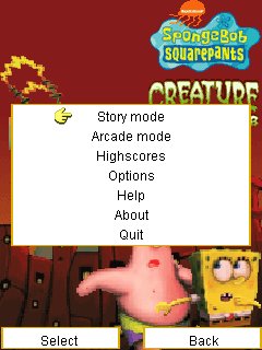 Java игра Sponge Bob Creature From The Krusty Krab. Скриншоты к игре Губка Боб. Создание из Красти Краба