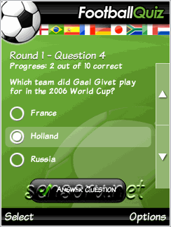 Java игра The Ultimate Football Quiz. Скриншоты к игре 