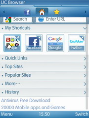Java приложение UC Browser. Скриншоты к программе 